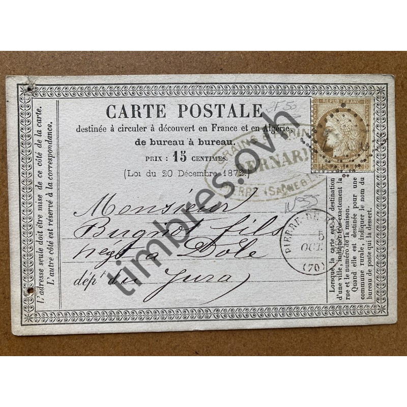 Carte poste fin XIXème - timbre Cérès